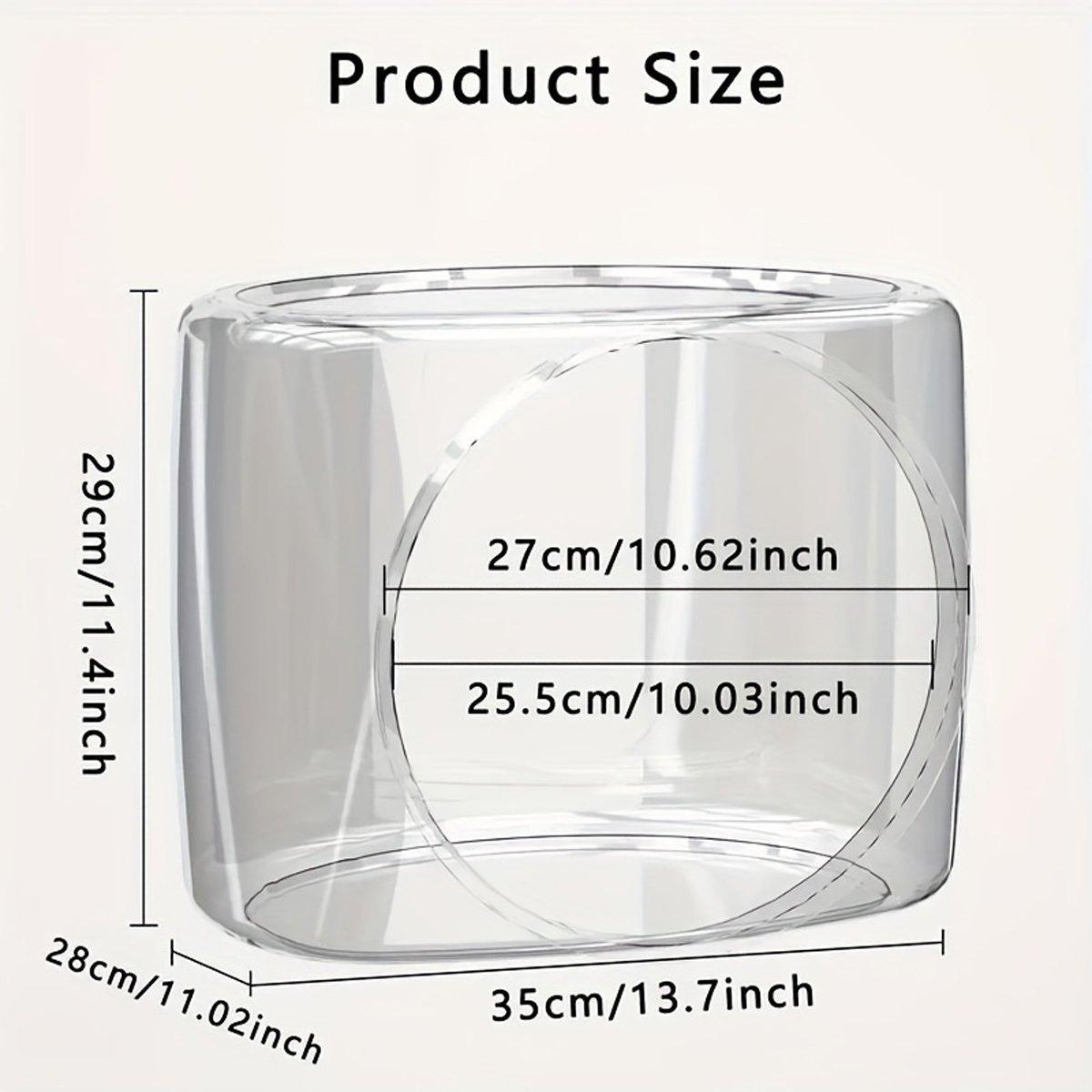 Transparent Cat House - Semi-Enclosed, Spacious, 13.77 x 11.02 x 11.4 inches