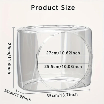 Transparent Cat House - Semi-Enclosed, Spacious, 13.77 x 11.02 x 11.4 inches