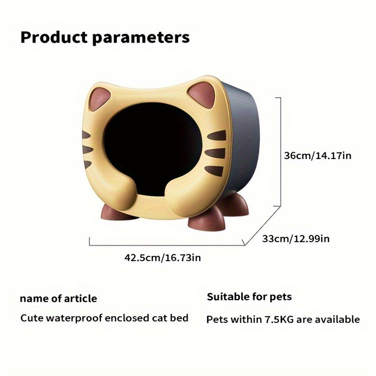 Semi-Enclosed Cat Bed 16.73x12.99x14.17 inches - Waterproof, Cozy, Pink - SuperSaverAU - view 3