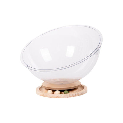 Acrylic Space Capsule Cat Bed - Semi-Closed, Turntable Base, L Size