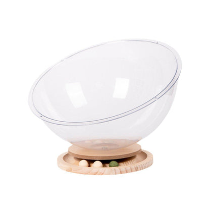 Acrylic Space Capsule Cat Bed - Semi-Closed, Turntable Base, L Size