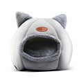 Cat Bed Winter Warm Enclosed Nest for Cold Weather - Plush, Grey, L - SuperSaverAU - view 2