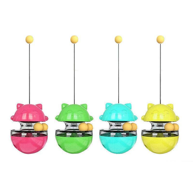 Premium Cat Treat Dispenser Toy with Adjustable Holes - Blue