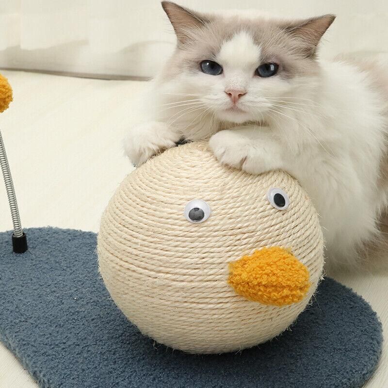 Cat Scratching Post Toy with Ball, Sisal Material, 44x30x19cm, Durable