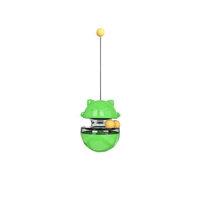 Premium Cat Treat Dispenser Toy with Adjustable Holes - Green