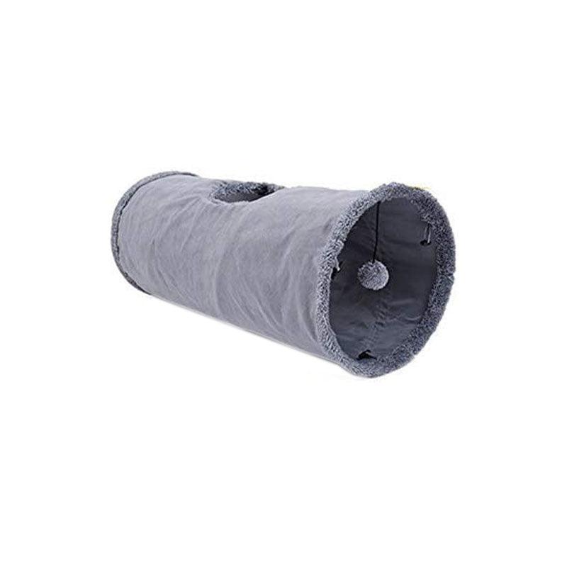 Suede Cat Tunnel Pet Toy - M-130x30cm, Soft, Extendable, Portable