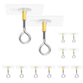 Premium 12 Pack Closed Stainless Steel Self Adhesive Ceiling Hooks Heavy Duty