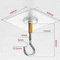 Premium 12 Pack Closed Stainless Steel Self Adhesive Ceiling Hooks Heavy Duty