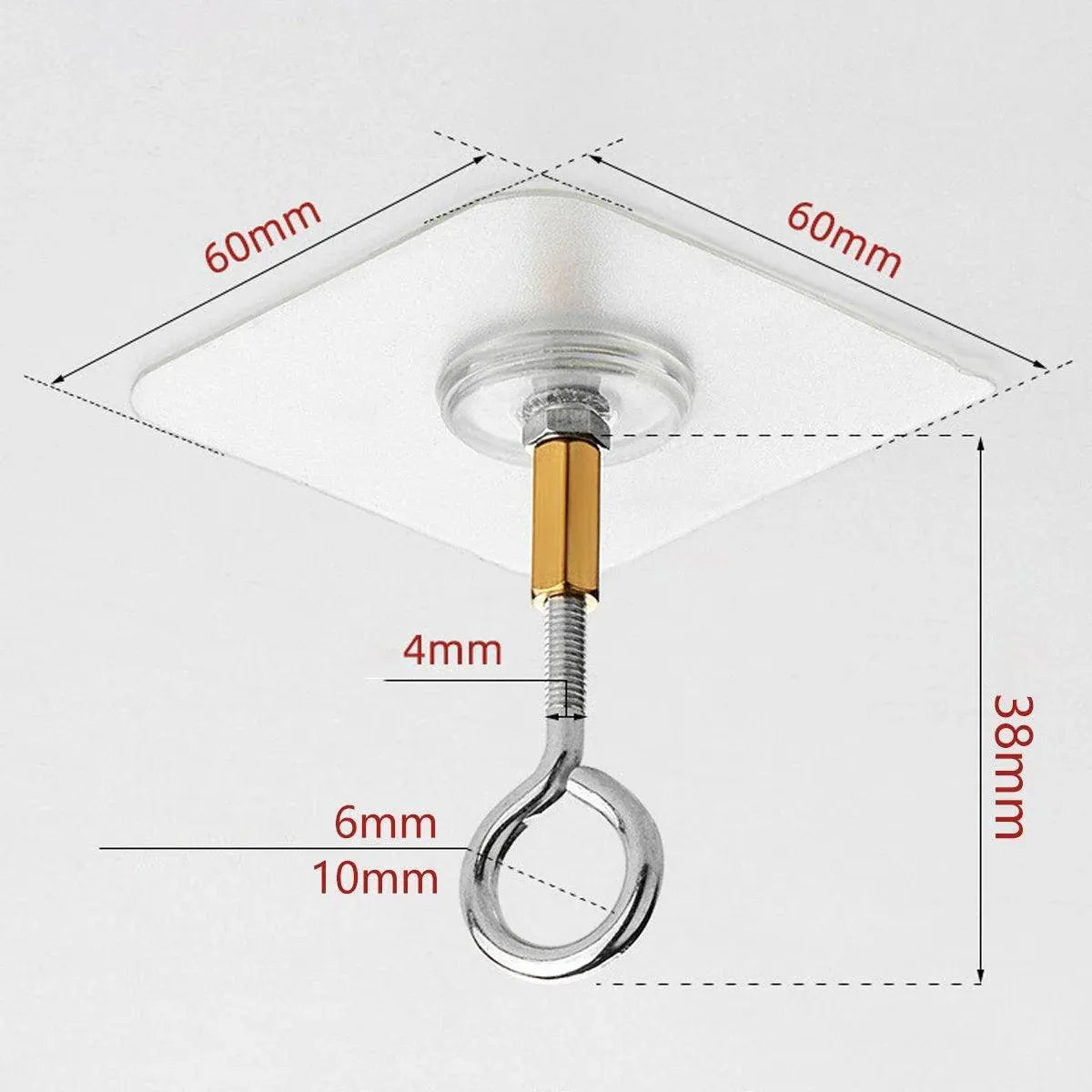Premium 12 Pack Closed Stainless Steel Self Adhesive Ceiling Hooks Heavy Duty