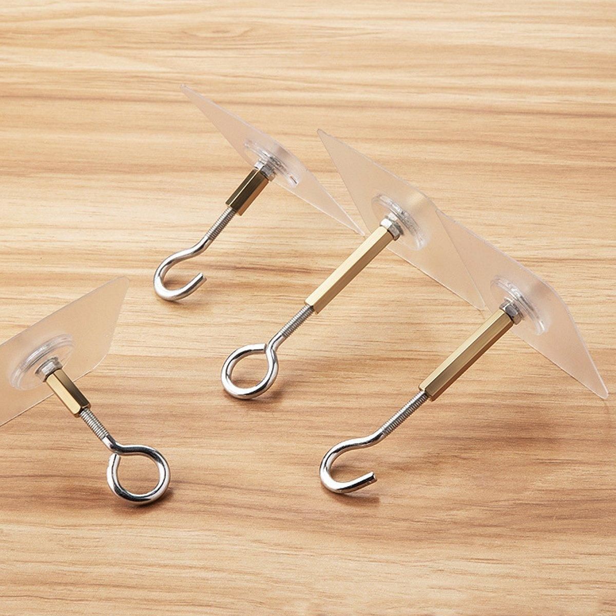 Premium 12 Pack Closed Stainless Steel Self Adhesive Ceiling Hooks Heavy Duty