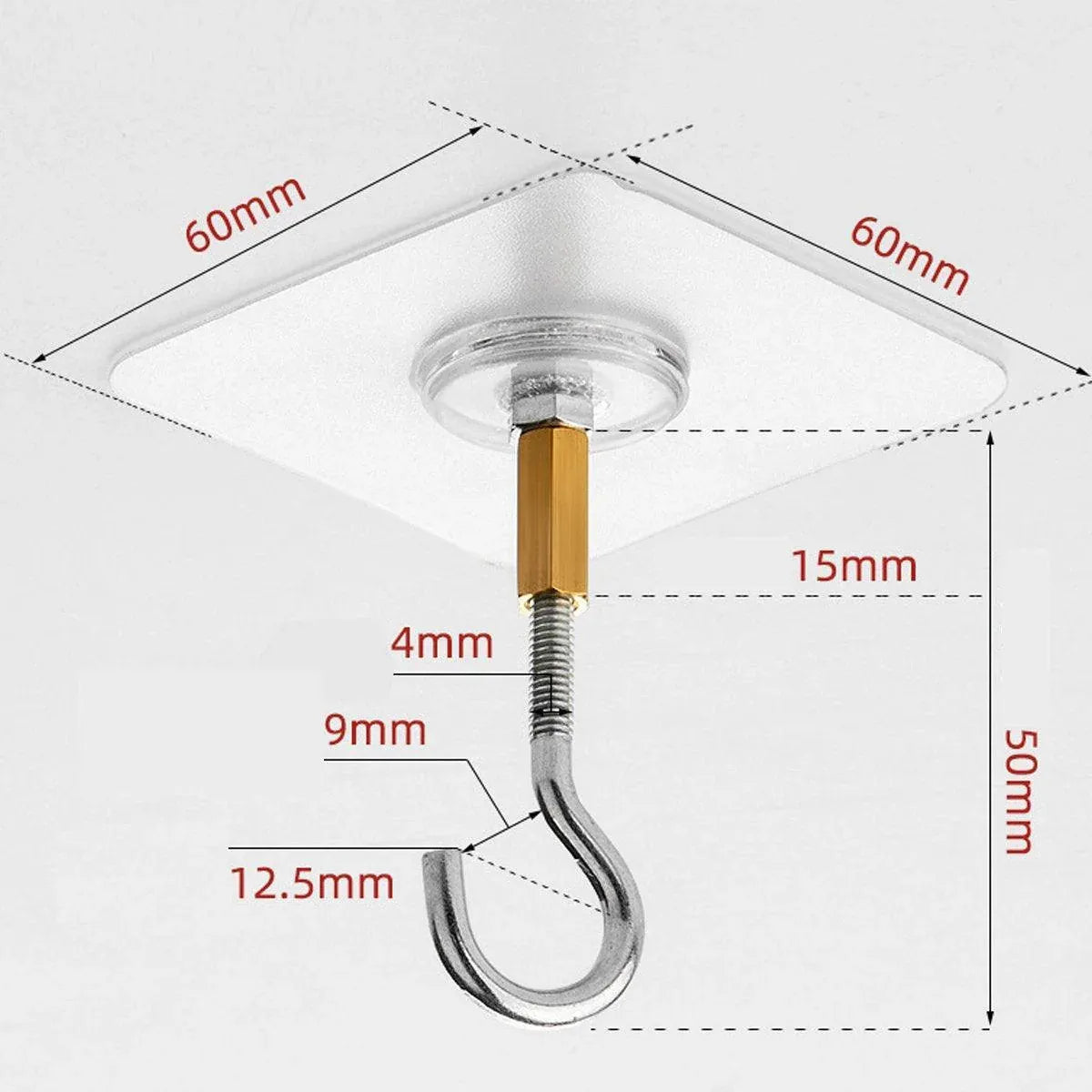 Premium 12 Pack Open Stainless Steel Self Adhesive Ceiling Hooks Heavy Duty