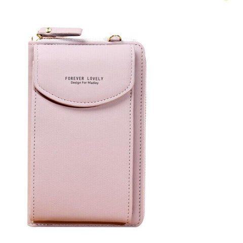 Premium Light Purple PU Leather Mobile Phone Crossbody Bag