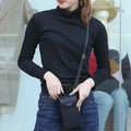 Premium Navy PU Leather Mobile Phone Crossbody Bag