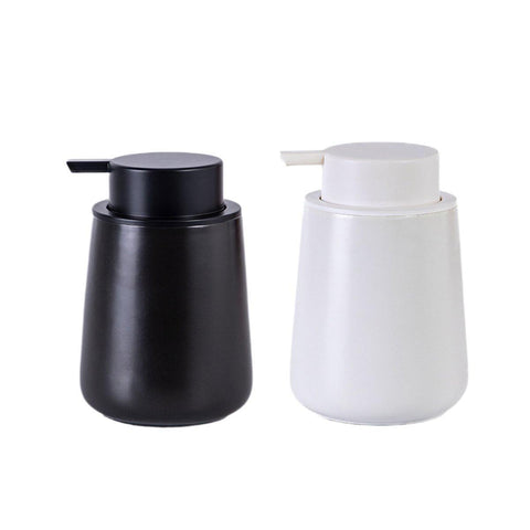 Premium Black 400ml Ceramic Soap Dispenser with Lotion Pump for Bathroom Vanity