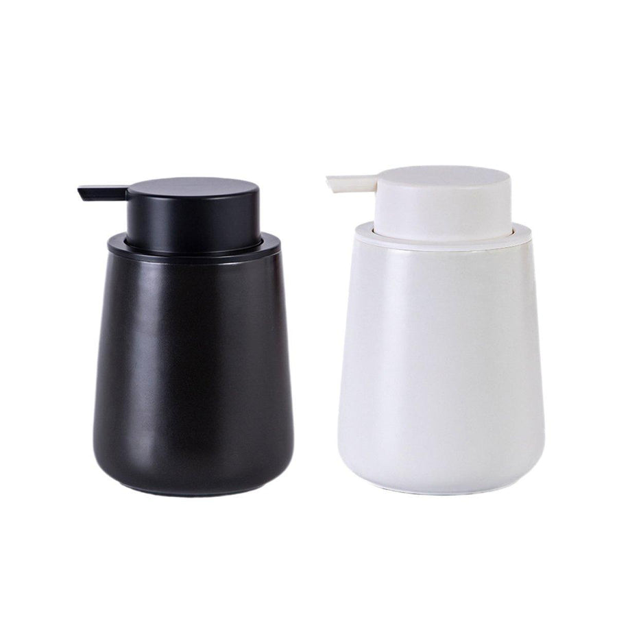 Premium Black 400ml Ceramic Soap Dispenser with Lotion Pump for Bathroom Vanity