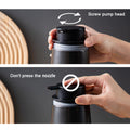 Premium Black 400ml Ceramic Soap Dispenser with Lotion Pump for Bathroom Vanity