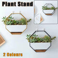 Wall Hanging Ceramic Planter Pot 17.7x8.5x5.8cm - Gold Frame, Modern Design - SuperSaverAU - view 1