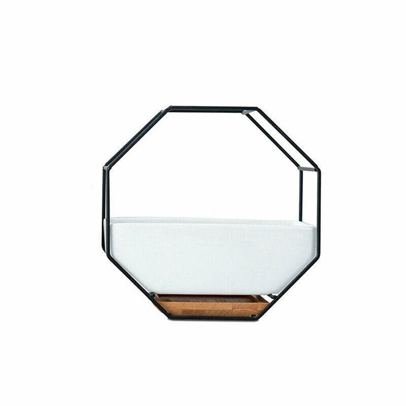 Wall Hanging Ceramic Planter Pot 17.7x8.5x5.8cm - Gold Frame, Modern Design