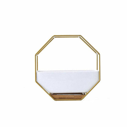 Wall Hanging Ceramic Planter Pot 17.7x8.5x5.8cm - Gold Frame, Modern Design