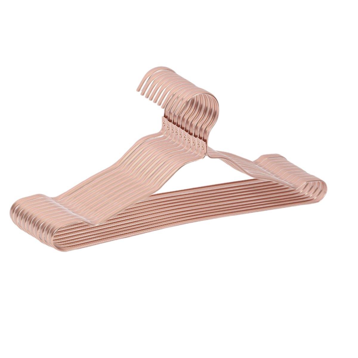 10PCS Metal Clothing Hangers Anti-slip Aluminium Alloy Drying Rack Coat Hanger - Champagne Gold - SuperSaverAU - view 4