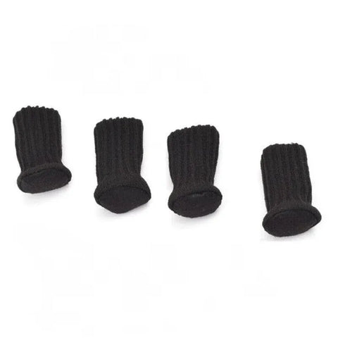 24Pcs Knitted Table Chair Leg Socks Sleeve Floor Protector Furniture Feet Covers - Black - SuperSaverAU - view 1