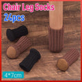 Premium 24 Pack Brown Knitted Chair Leg Socks Floor Protectors 7x4cm