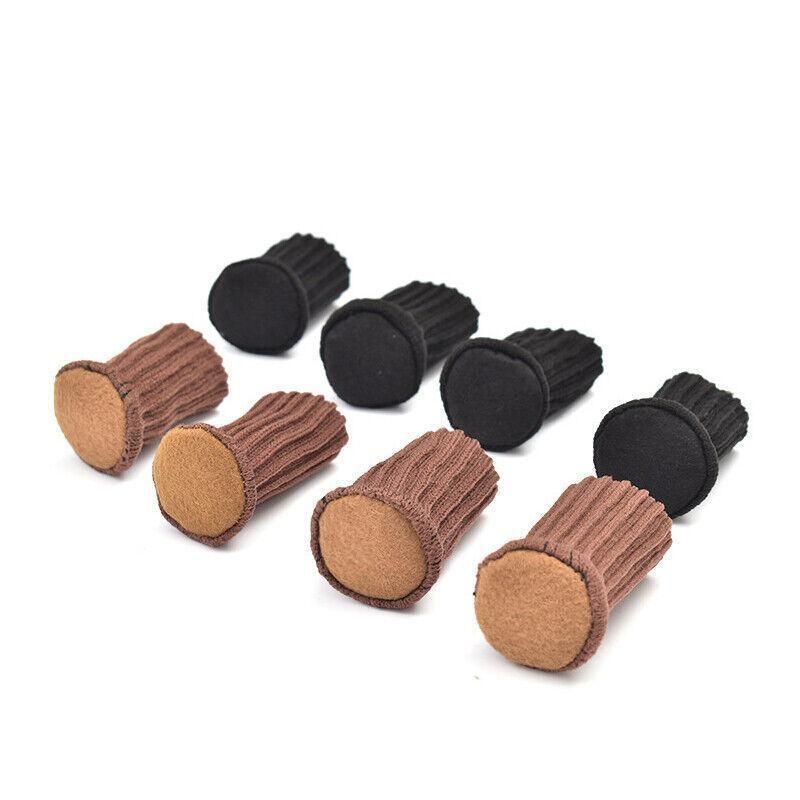 Premium 24 Pack Brown Knitted Chair Leg Socks Floor Protectors 7x4cm