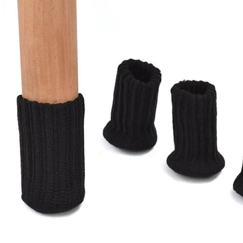 Premium 24 Pack Brown Knitted Chair Leg Socks Floor Protectors 7x4cm