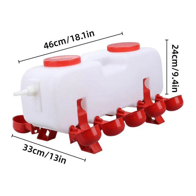 Premium 10L Automatic Poultry Waterer with 5 Drinking Cups
