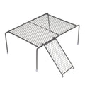 Premium Metal Chicken Feeding Ladder Grid Platform - Black L
