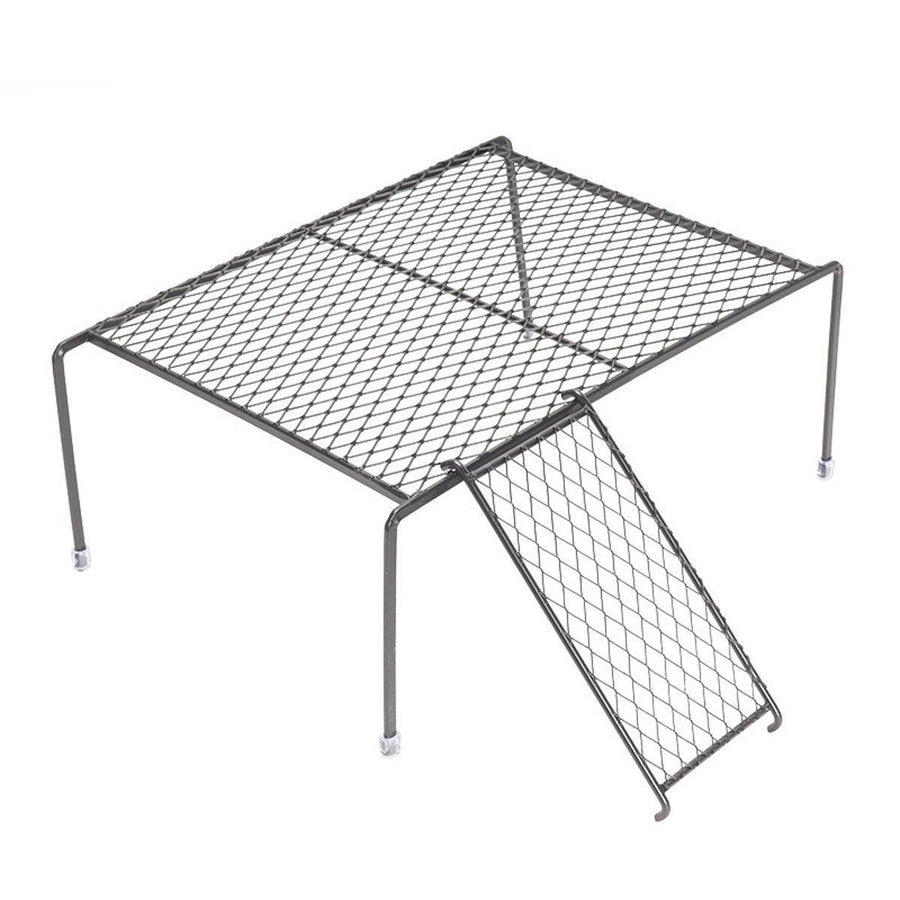Premium Metal Chicken Feeding Ladder Grid Platform - Black L