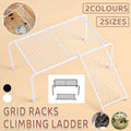Rutin Chicken Grid Shelving - Metal Iron Elevated Platform, Small, Black - SuperSaverAU - view 1