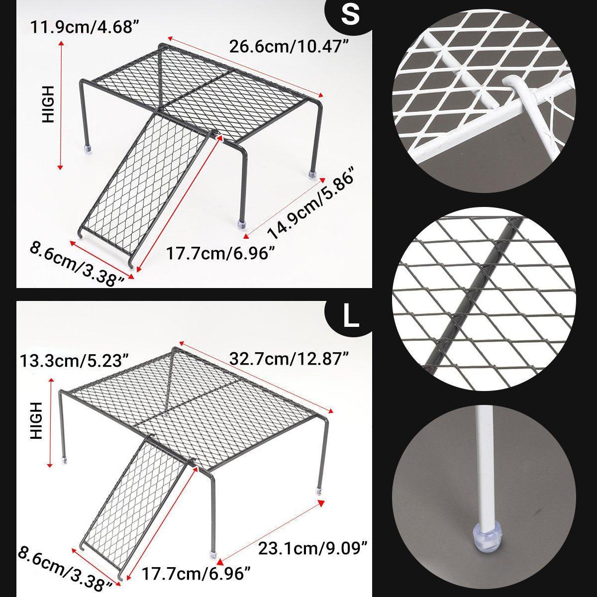 Premium Metal Chicken Feeding Ladder Grid Platform - White S