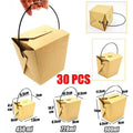 30PCS Kraft Paper Noodle Boxes with Handle Disposable Takeaway Food Containers - 728ml - SuperSaverAU - view 1