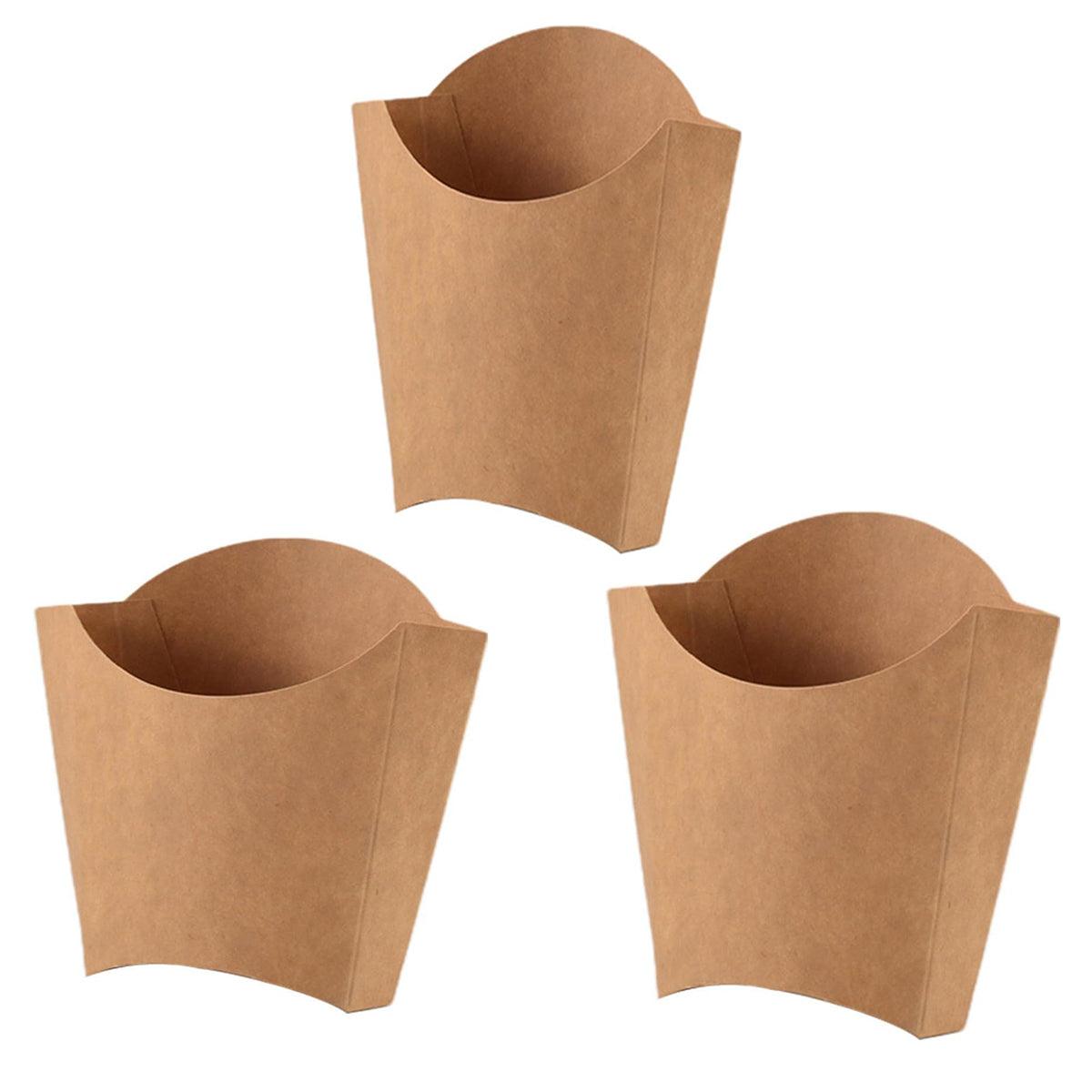 100pcs Kraft Paper Popcorn Boxes - Eco-Friendly Snack Containers