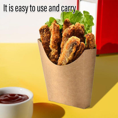 100pcs Kraft Paper Popcorn Boxes - Eco-Friendly Snack Containers