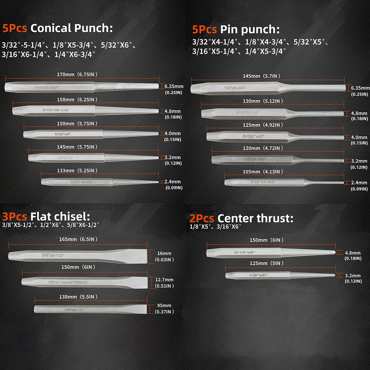 16-Piece Chrome Vanadium Steel Maintenance Tool Set