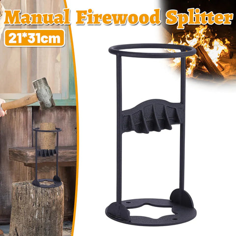 Premium Manual Firewood Splitter with Ring Guide - Matte Black
