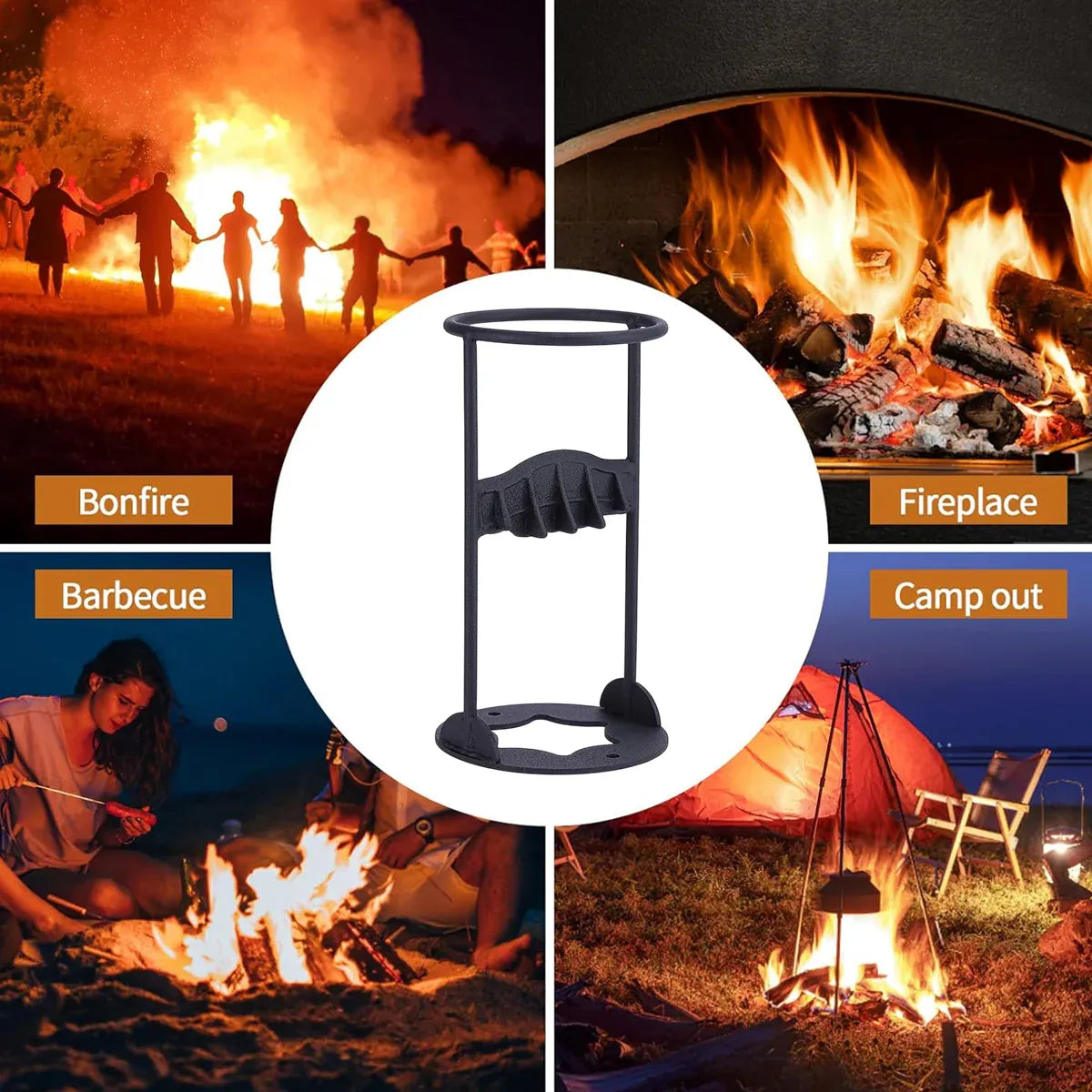 Premium Manual Firewood Splitter with Ring Guide - Matte Black
