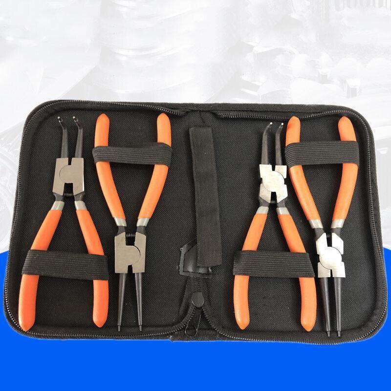 Premium 4 Piece 7 Inch Circlip Plier Set with Storage Wallet