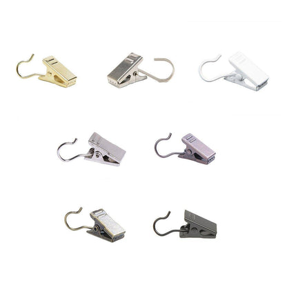 50PCS Stainless Steel Curtain Clip Hooks - Durable Shower Accessories