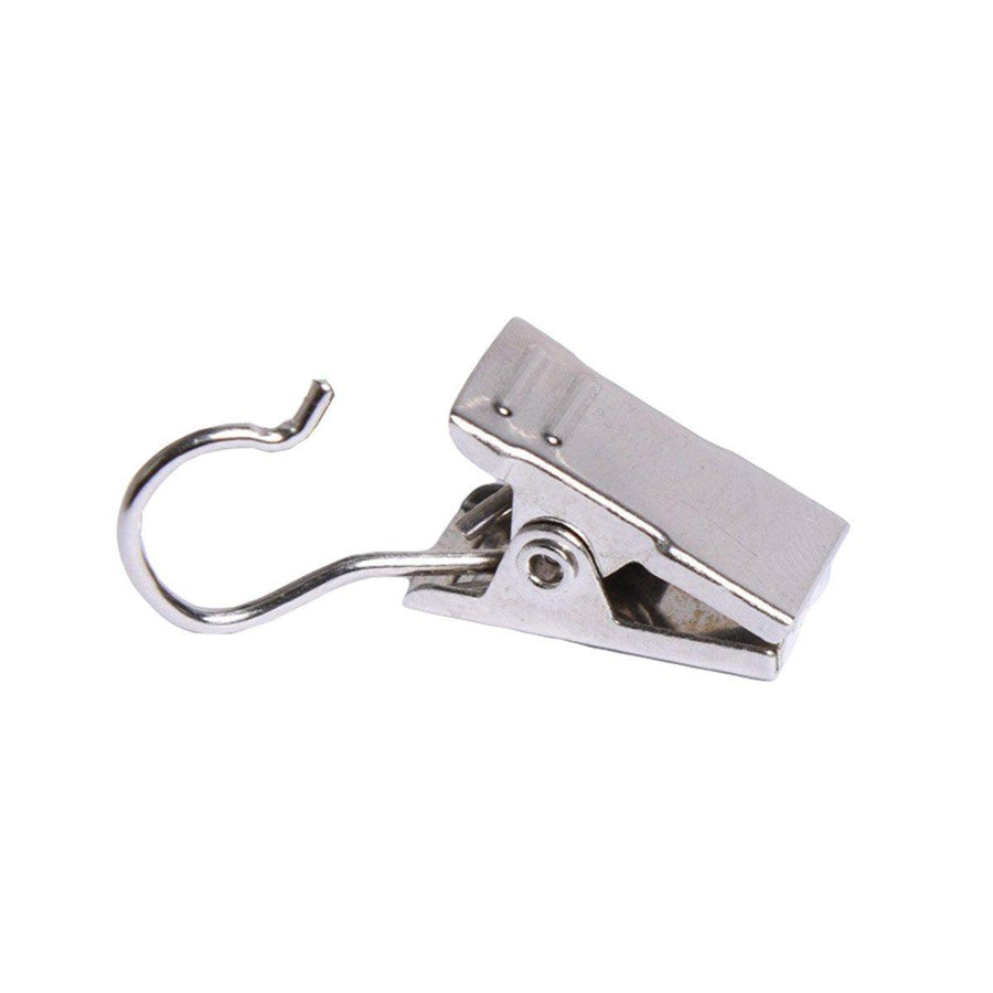 Premium 50 Pack Stainless Steel Curtain Clip Hooks Silver White Strong Load Bearing