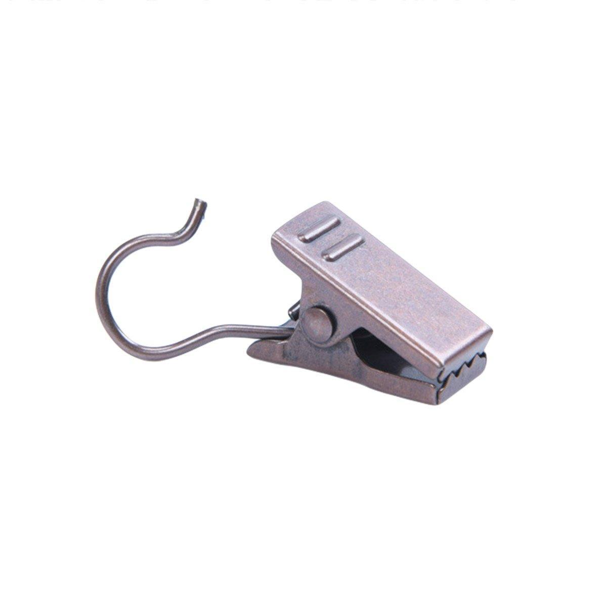 Premium 50 Pack Stainless Steel Curtain Clip Hooks Silver White Strong Load Bearing