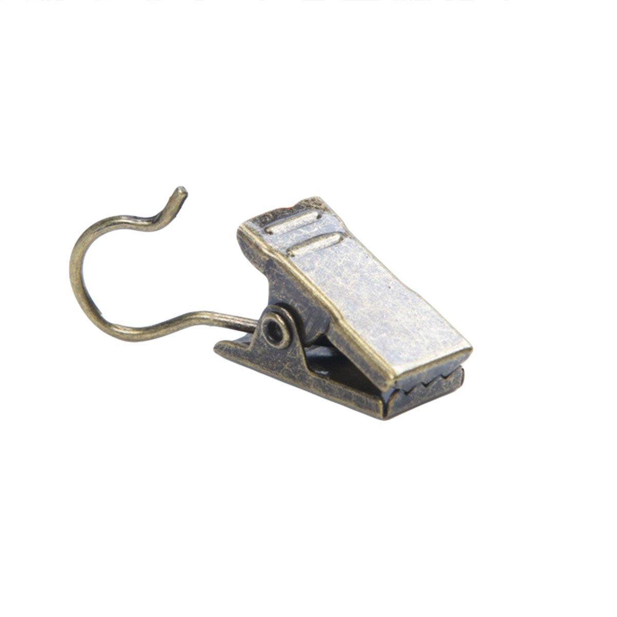 Premium 50 Pack Stainless Steel Curtain Clip Hooks Silver White Strong Load Bearing