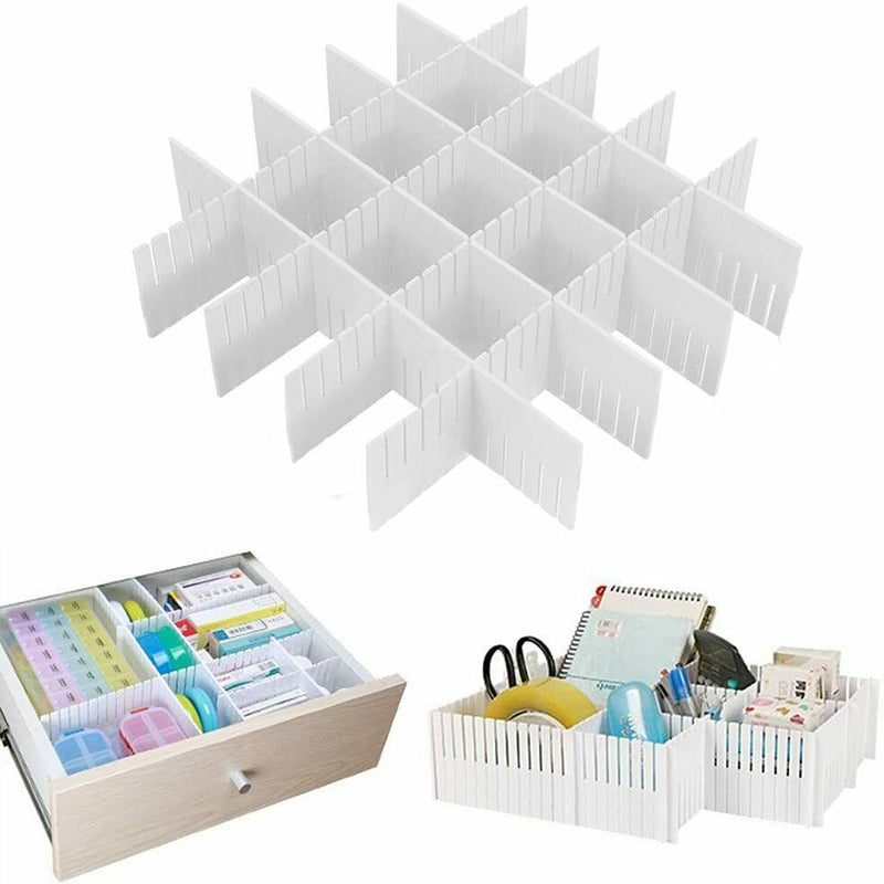 Adjustable Drawer Divider Organiser 24X Clapboard 47cm x 7cm Plastic - SuperSaverAU - view 3