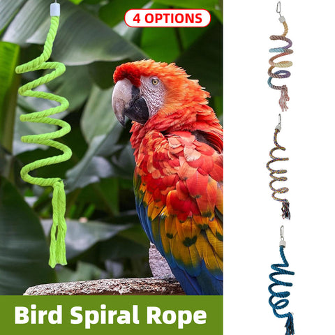 Premium Spiral Bird Climbing Rope Toy - Gradient Colour 150cm
