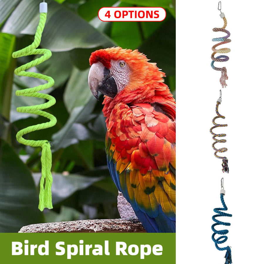 Premium Spiral Bird Climbing Rope Toy - Gradient Colour 150cm
