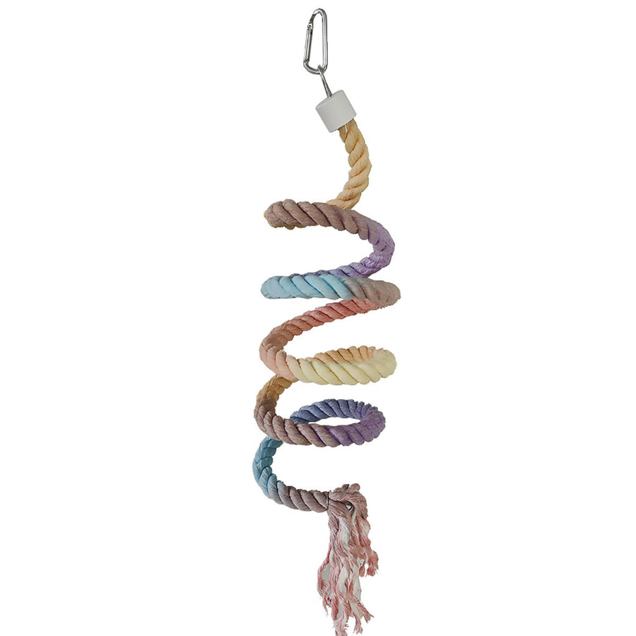 Premium Spiral Bird Climbing Rope Toy - Gradient Colour 150cm