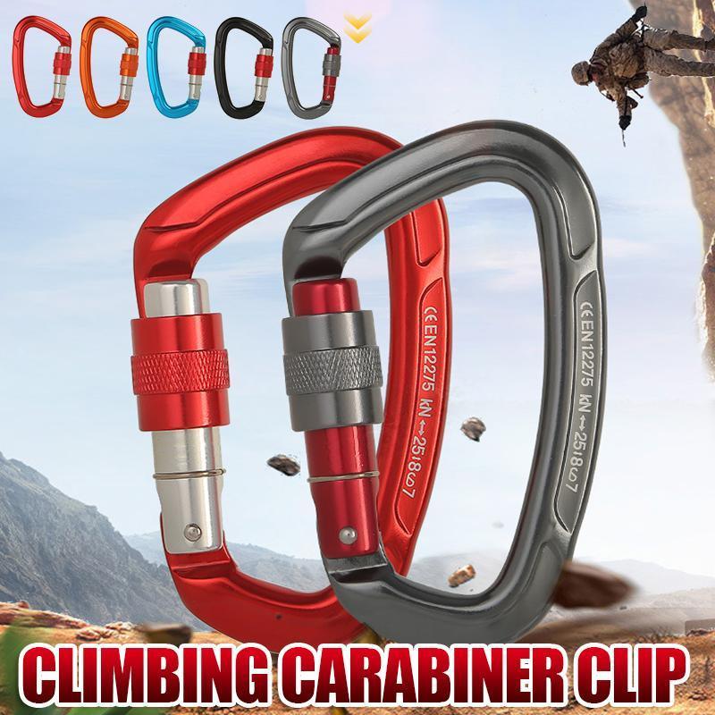 Premium Black 25KN Screwgate Locking Aluminium D Ring Climbing Carabiner 101x58mm