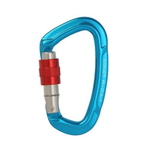 Premium Black 25KN Screwgate Locking Aluminium D Ring Climbing Carabiner 101x58mm
